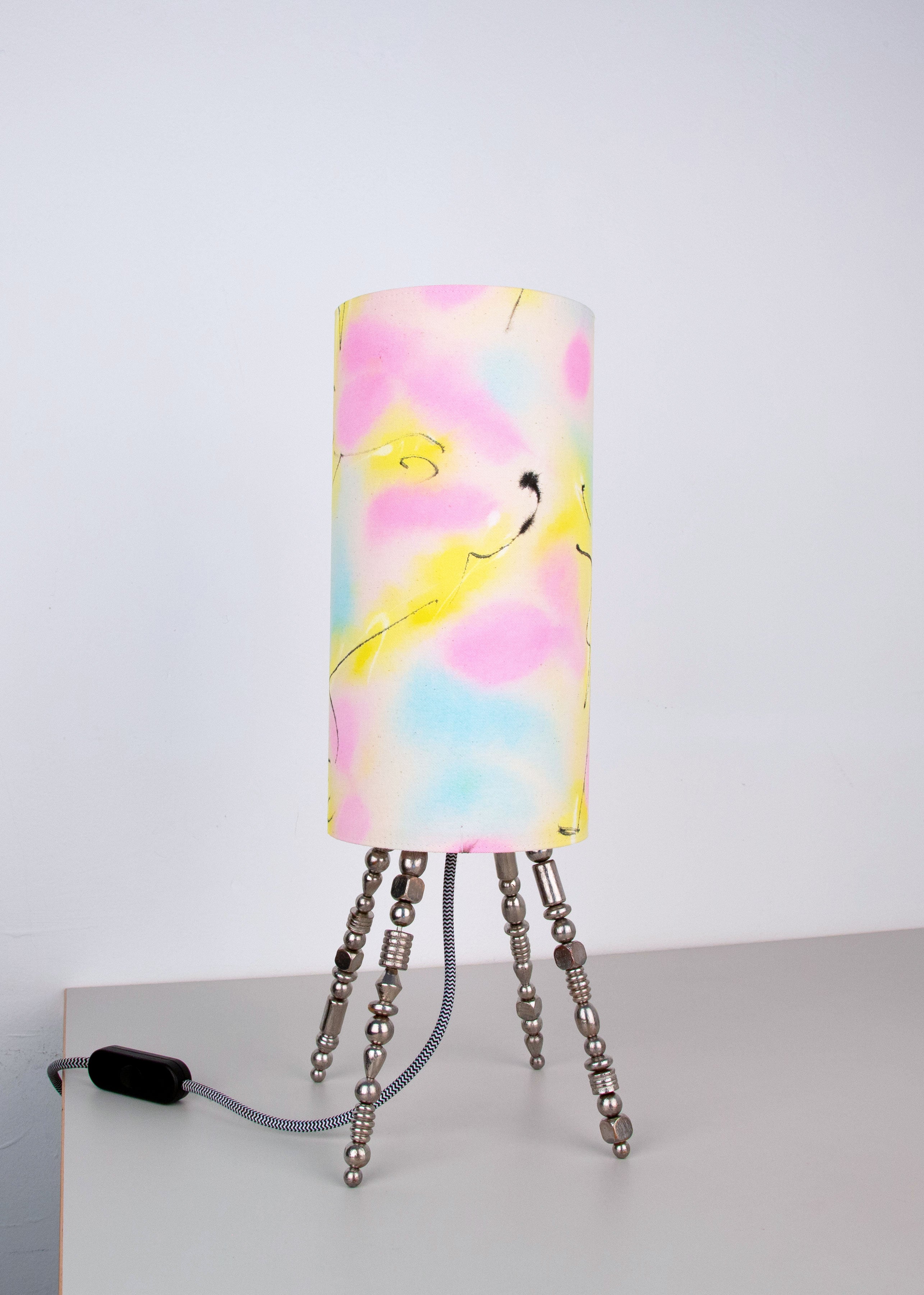 pastel love lamp 05 // hand-painted fabrics