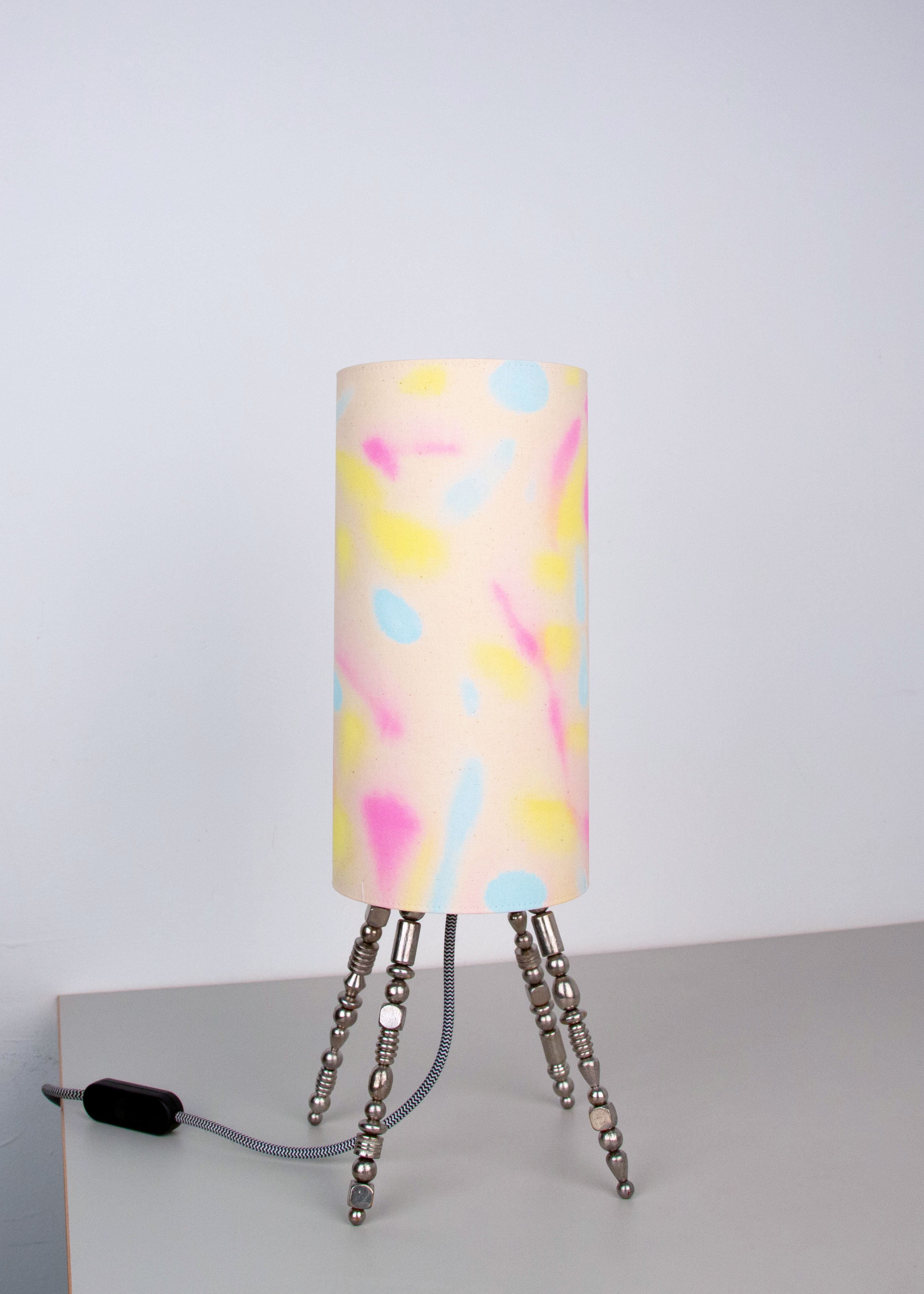 pastel love lamp 02 // hand-painted fabrics