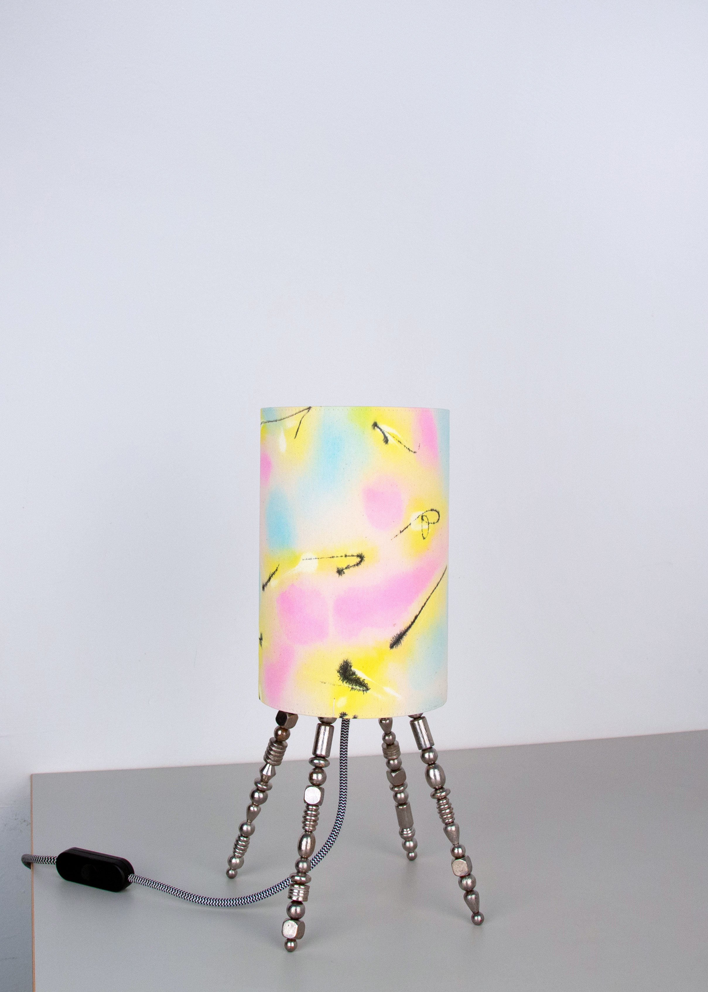 pastel love lamp 01 // hand-painted fabrics