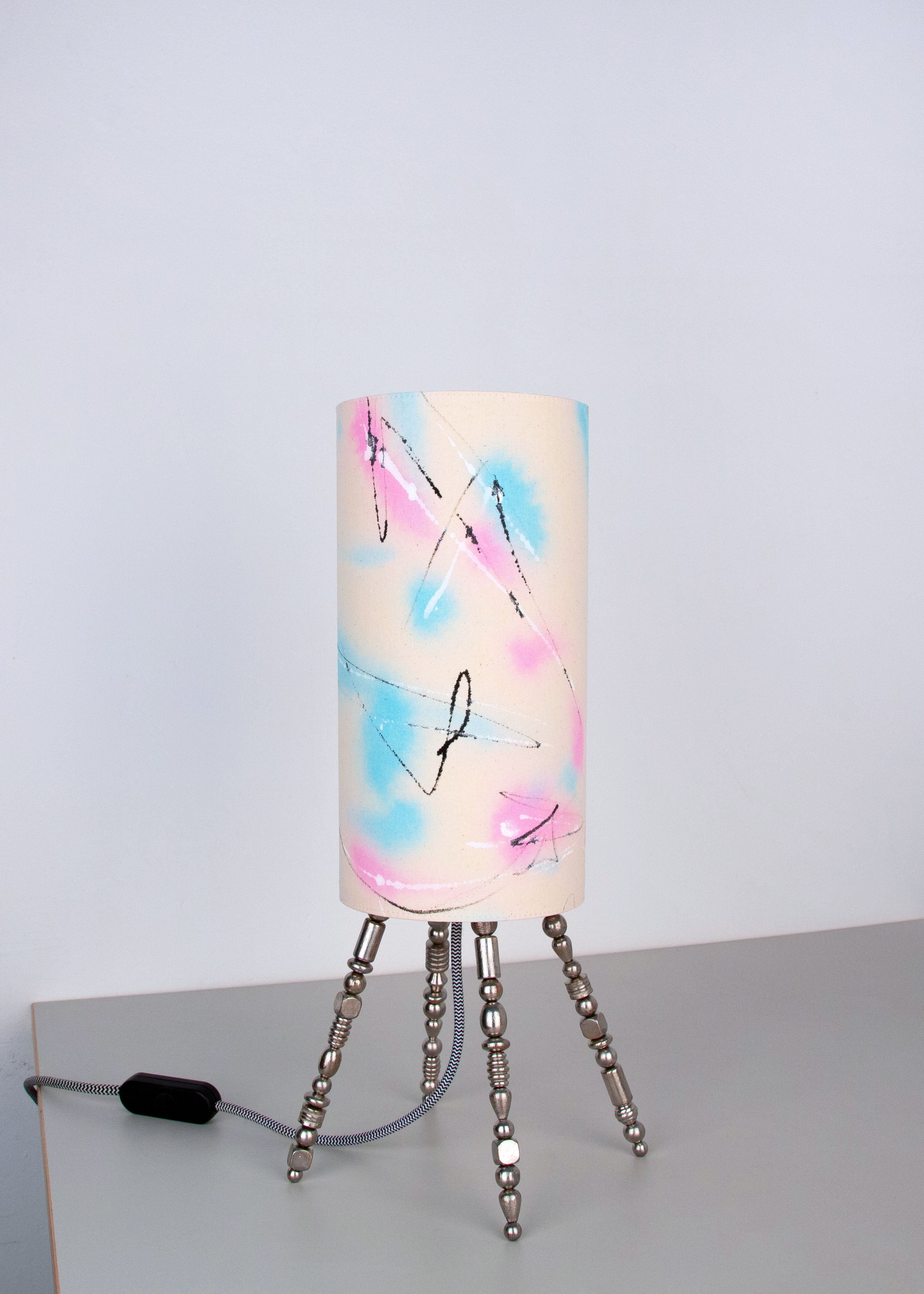 pastel love lamp 04 // hand-painted fabrics