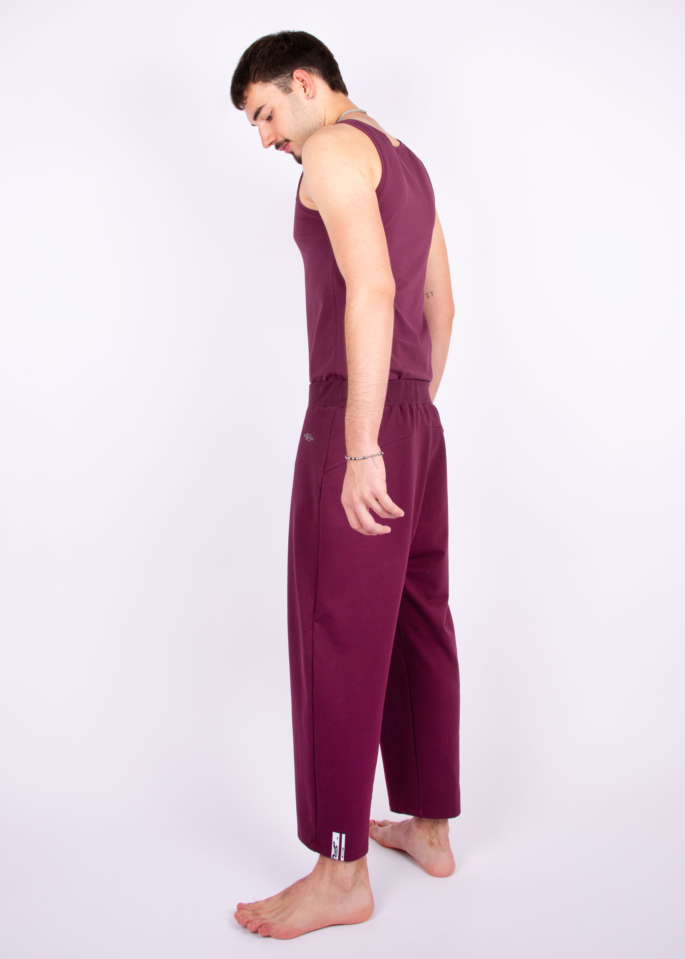 pants // aubergine red