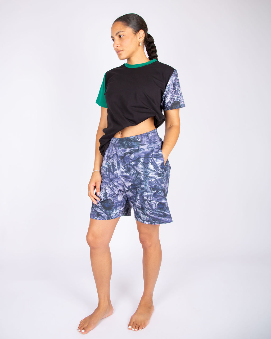 TRINDER _ tobiume print, emerald, black