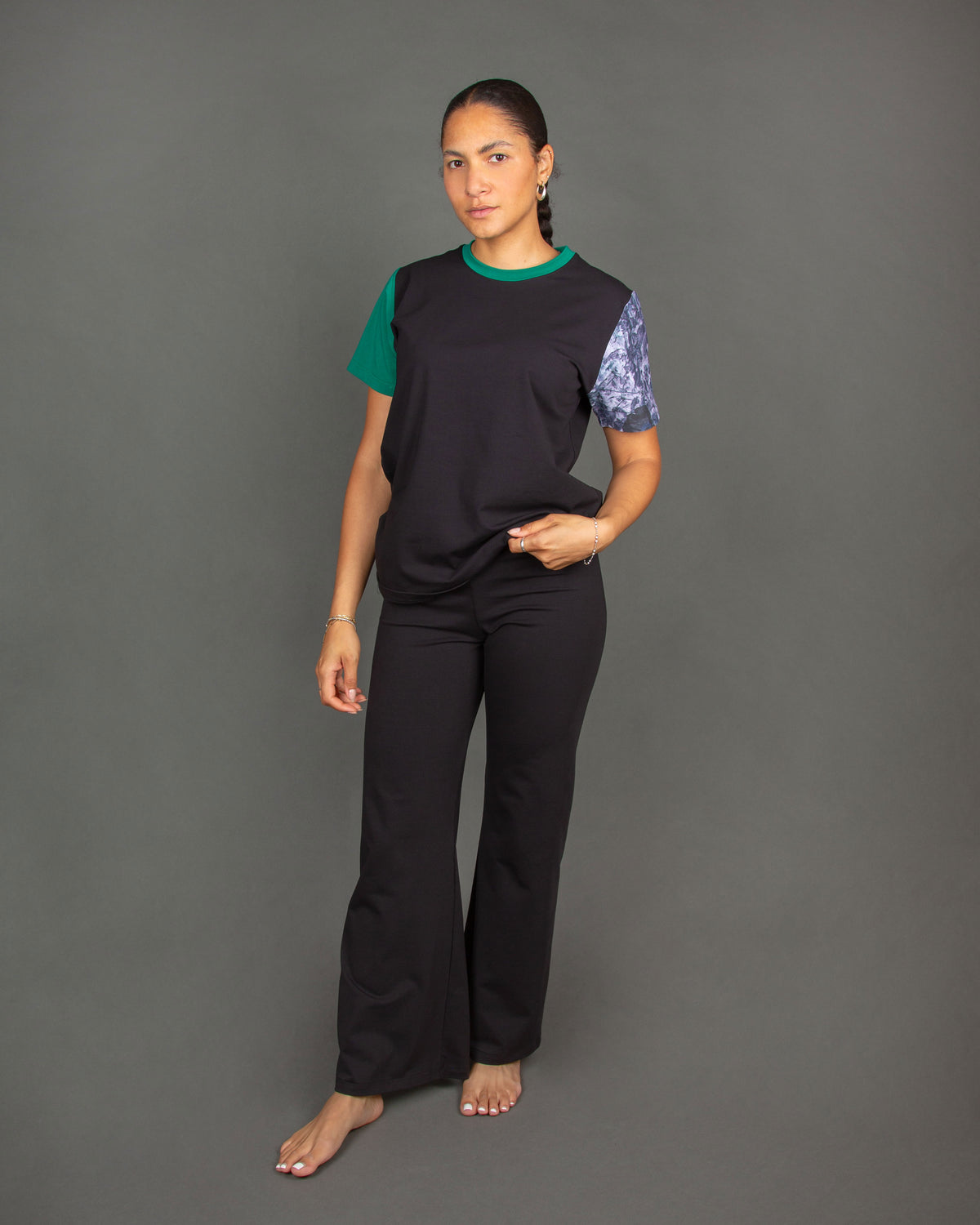 TRINDER _ tobiume print, emerald, black